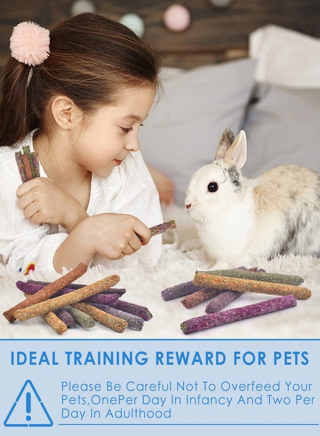 Bissap 36PCS Bunny Chew Sticks, Mixed Natural Timothy Hay Carrot Purple Potato Flowers Rabbit Treats for Bunny Chinchilla Guinea Pig Hamster and Other Small Animals Molar Snack Toy - Image 4